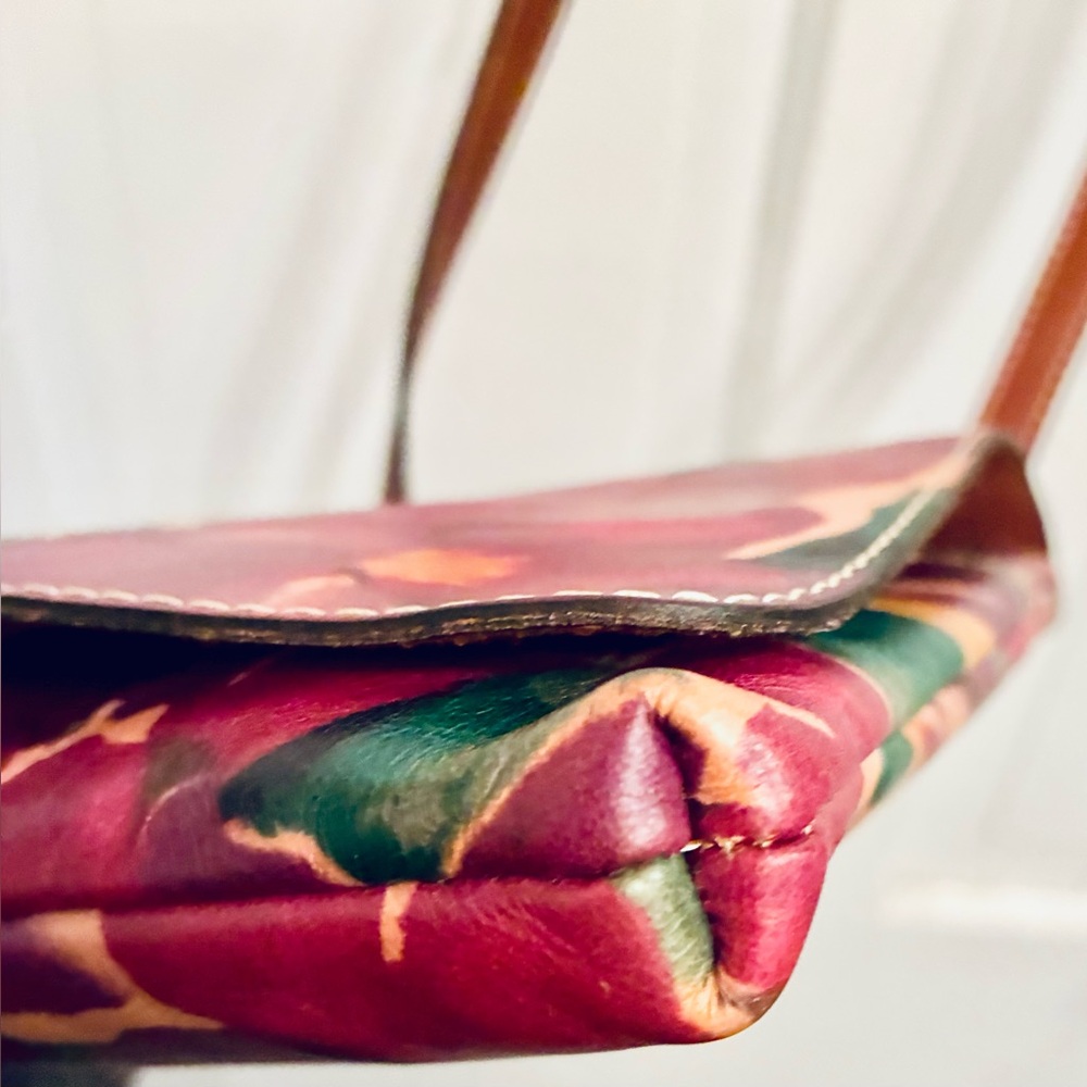 Patricia Nash GRANADA Heritage Multicolor Floral Print Leather Crossbody Bag - Picture 4 of 8